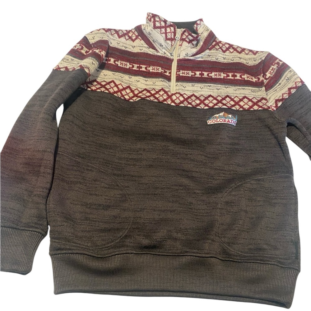 Renegade Club Men’s Sz Large Gray Pullover Colorado Logo Half Zip Sweater